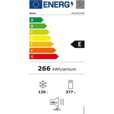 Réfrigérateur combiné BOSCH KGV58VLEAS 500L - Froid low frost - Inox