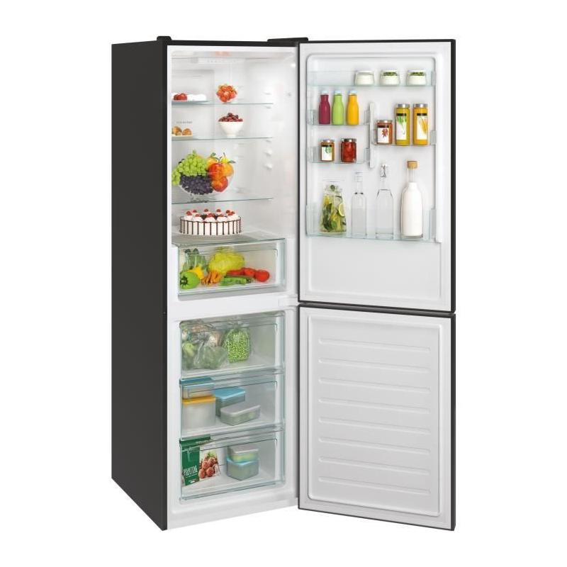 Réfrigérateur Combiné CANDY Noir - 341L - Classe E
