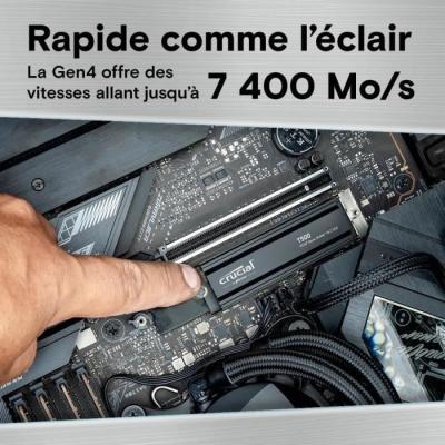 SSD Crucial T500 2To PCIe Gen4 NVMe PS5 - CT2000T500SSD5
