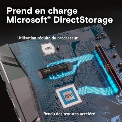 SSD Crucial T500 2To PCIe Gen4 NVMe PS5 - CT2000T500SSD5