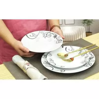 Service de table BAROQUE Noir 18 pièces ailes - Ensemble complet