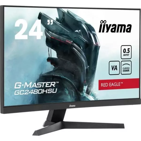 Ecran PC Gamer Incurvé - IIYAMA - 24 - FHD - 180Hz - Dalle VA - 0,5ms - GCB2480HSU-B1