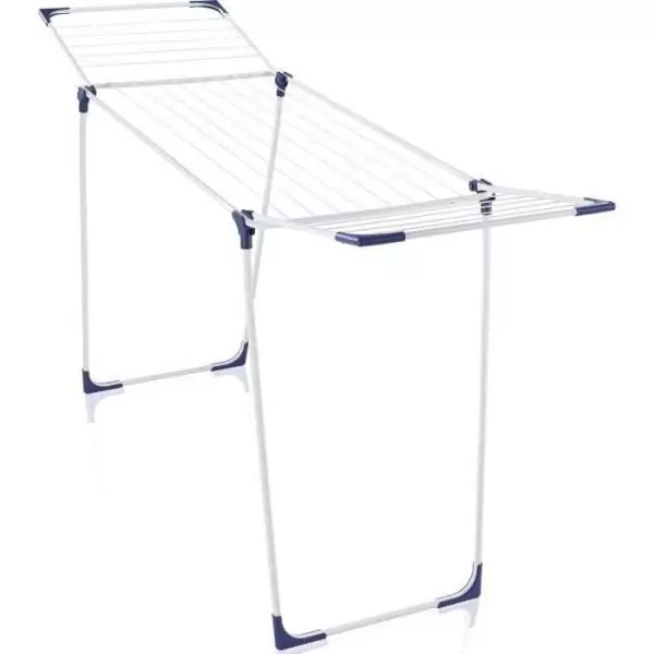 Étendoir a linge Leifheit Classic 180 Solid 81621, séchoir a linge compact avec 18m d'étendage et 4 supports pour cintres, bl