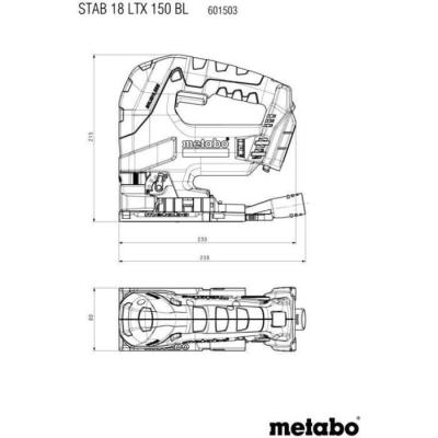 Scie sauteuse sans fil Metabo STAB 18 LTX 150 BL - 18V - MetaBOX 145L