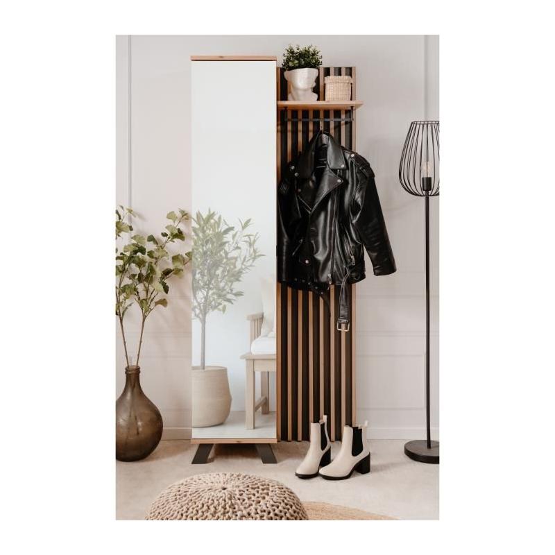 Vestiaire avec miroir MEDAN 42A - Anthracite / Chene artisan • 80 x 190 x 37 cm