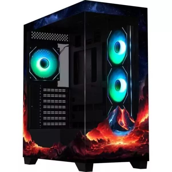 Boîtier PC sans alimentation - BITFENIX - CETO Premium Volcano - Moyen tour - Format ATX - 4x120mm A-RGB - Noir