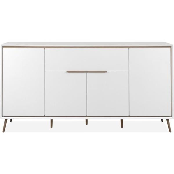 Buffet - ARONA 51B - Blanc / Chene artisan - 4 portes, 1 tiroir - 175 x 90 x 38 cm