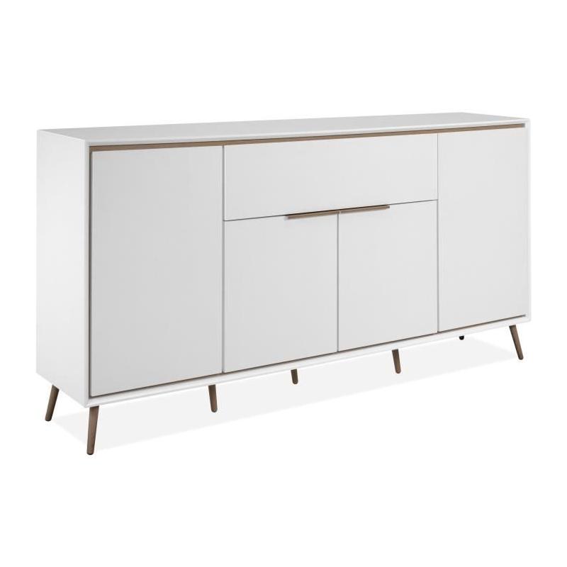 Buffet ARONA 51B - Blanc/Chene artisan - Spacieux et élégant