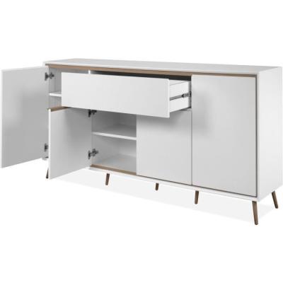 Buffet ARONA 51B - Blanc/Chene artisan - Spacieux et élégant