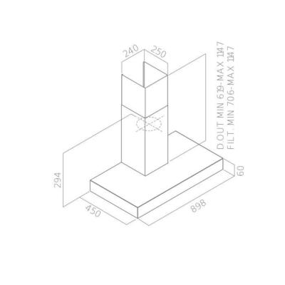 Hotte inox design Continental Edison - 90 cm