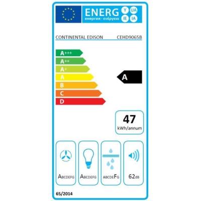 Hotte décorative noire - Continental Edison CEHD9065B - 90 cm