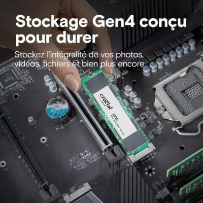 SSD interne CRUCIAL E100 1 To PCIe Gen4 NVMe M.2 - Jusqu'à 5000 Mo/s