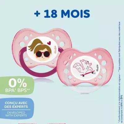 Lot de 3 sucettes anatomiques jour et nuit +18 mois - Pratique et confortable