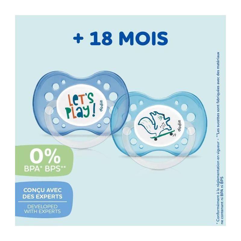 Sucettes Anatomiques DODIE +18 Mois sans BPA -Lot de 3