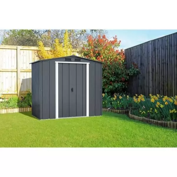 Abri de jardin - Métal - DURAMAX - 2,47 m² - 0,33 mm - Anthracite - DUECO64PR