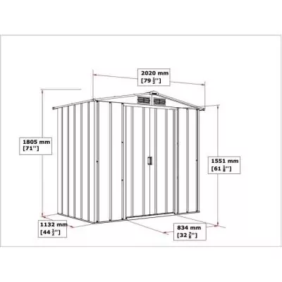 Abri de jardin métal Duramax - 2,47 m² - Anthracite