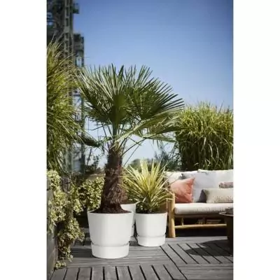 Pot de fleurs ELHO Greenville 30 - Ø 29,5 x H 27,8 cm - Blanc Pot de fleurs ELHO Greenville 30 - Ø 29,5 x H 27,8 cm - Blanc