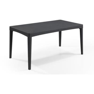 Table de jardin rectangulaire gris graphite en résine - 6 personnes - Girona