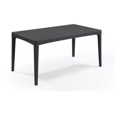 Table de jardin rectangulaire gris graphite en résine - 6 personnes - Girona