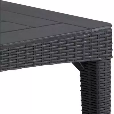 Table de jardin rectangulaire gris graphite en résine - 6 personnes - Girona