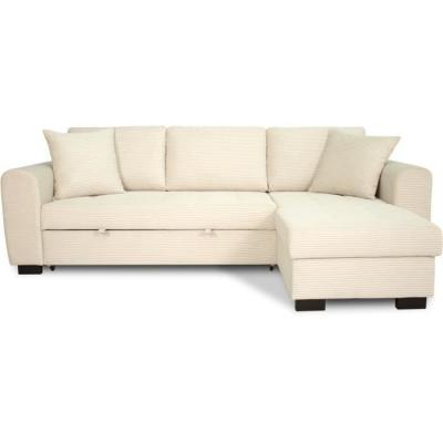 Canapé d'angle convertible réversible - HAMILTON Beige - L 245 x P 150 x H 86