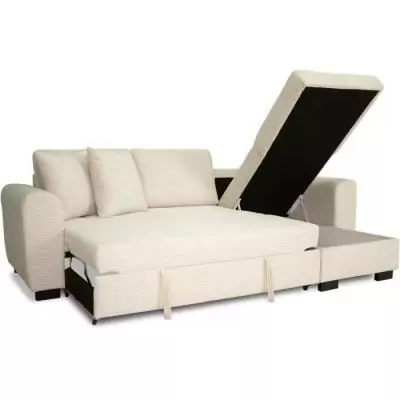 Canapé d'angle convertible réversible - HAMILTON Beige - L 245 x P 150 x H 86