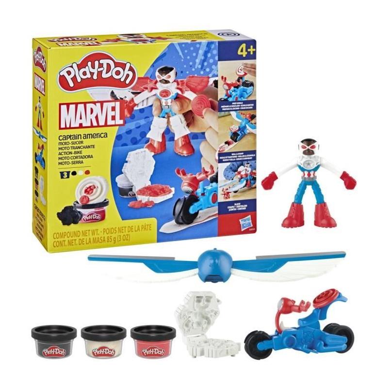 Play-Doh Captain America Moto Tranchante - Coffret 3 Accessoires