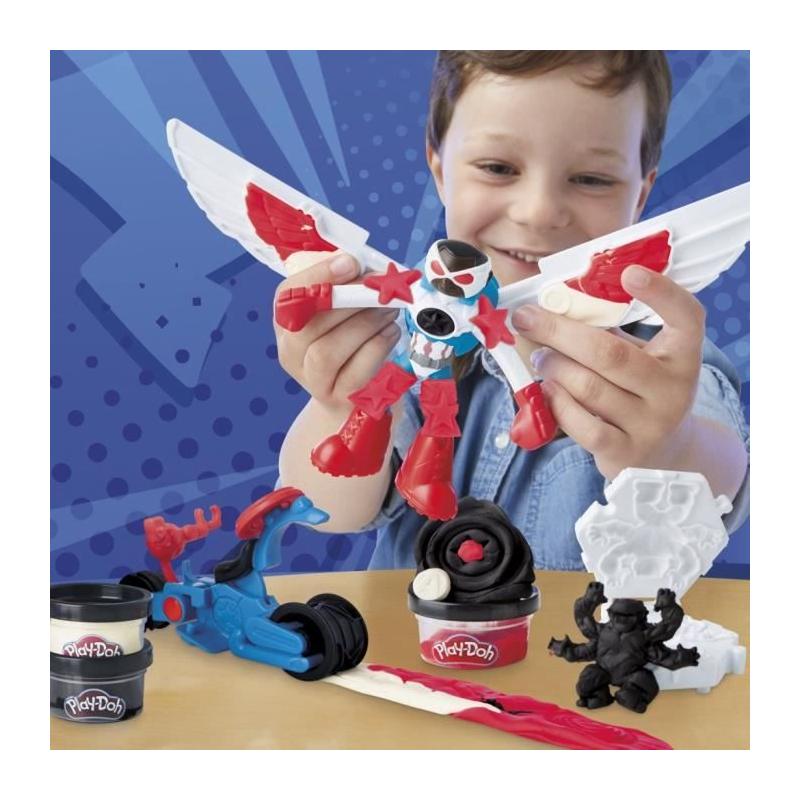 Play-Doh Captain America Moto Tranchante - Coffret 3 Accessoires
