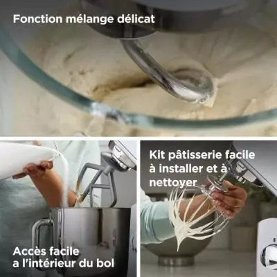 Robot Pâtissier Kenwood KMIX750BK 5L - 6 Vitesses - 3 Accessoires - Noir