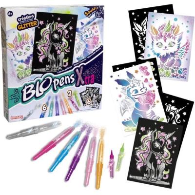 Blopens LANSAY: Créatures pailletées avec 6 pochoirs