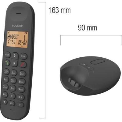 Téléphone sans fil LOGICOM DECT ILOA 155T - Noir - Avec répondeur
