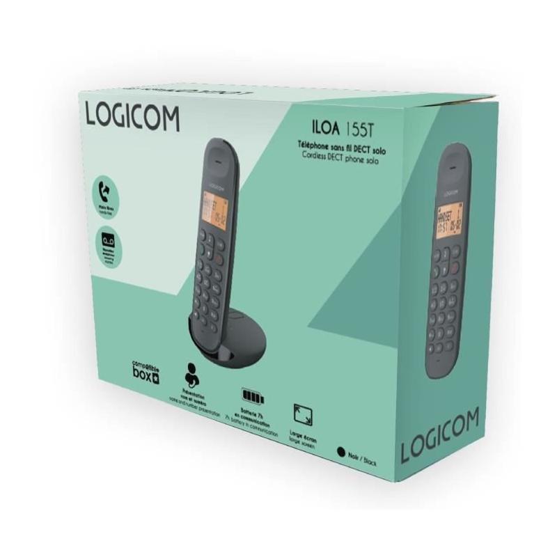 Téléphone sans fil LOGICOM DECT ILOA 155T - Noir - Avec répondeur