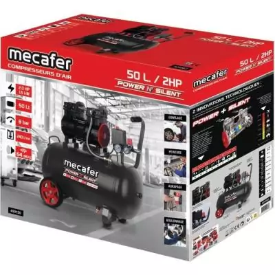 Compresseur Power'n Silent 8bar - 50L - 2HP MECAFER