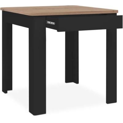 Table OSLO - Rectangulaire - 4 personnes - Noir / Chene artisan