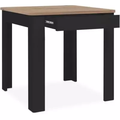 Table OSLO - Rectangulaire - 4 personnes - Noir / Chene artisan