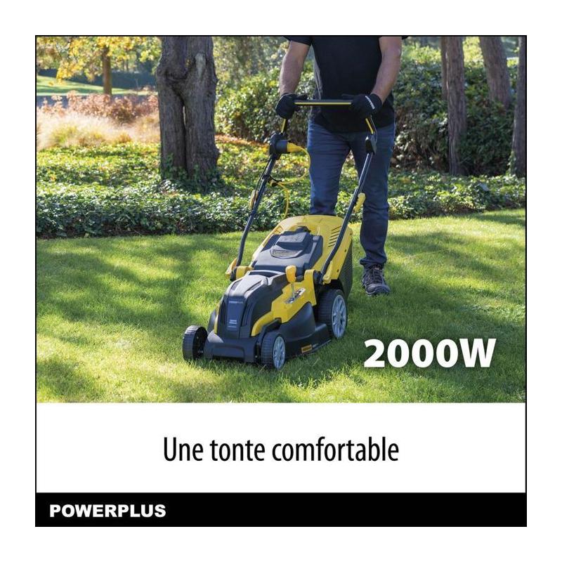 Tondeuse Électrique POWERPLUS POWXG6281 - 2000W, Ramassage, Mulching