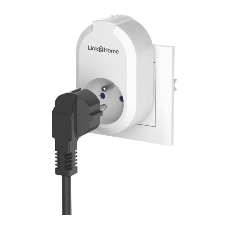 Lot de 2 Prises connectées LINK2HOME 230V Blanc - Contrôlez à distance