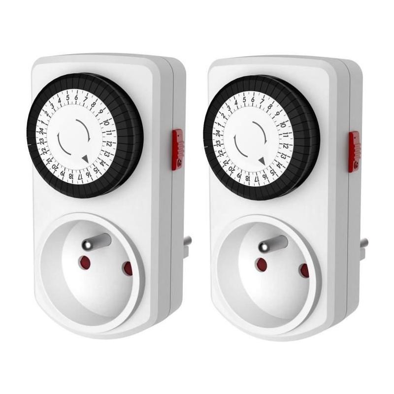 Mini programmateur mécanique journalier GAO - 3680 W - 48 programmes - Blanc