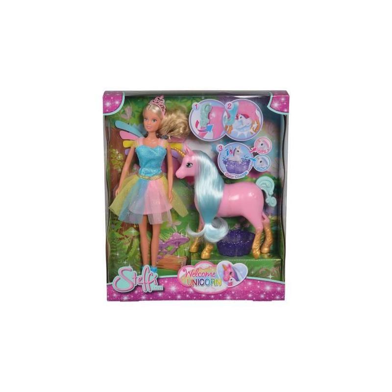 Poupée Steffi Love Fée 29 cm + Licorne enceinte - Magie et surprises