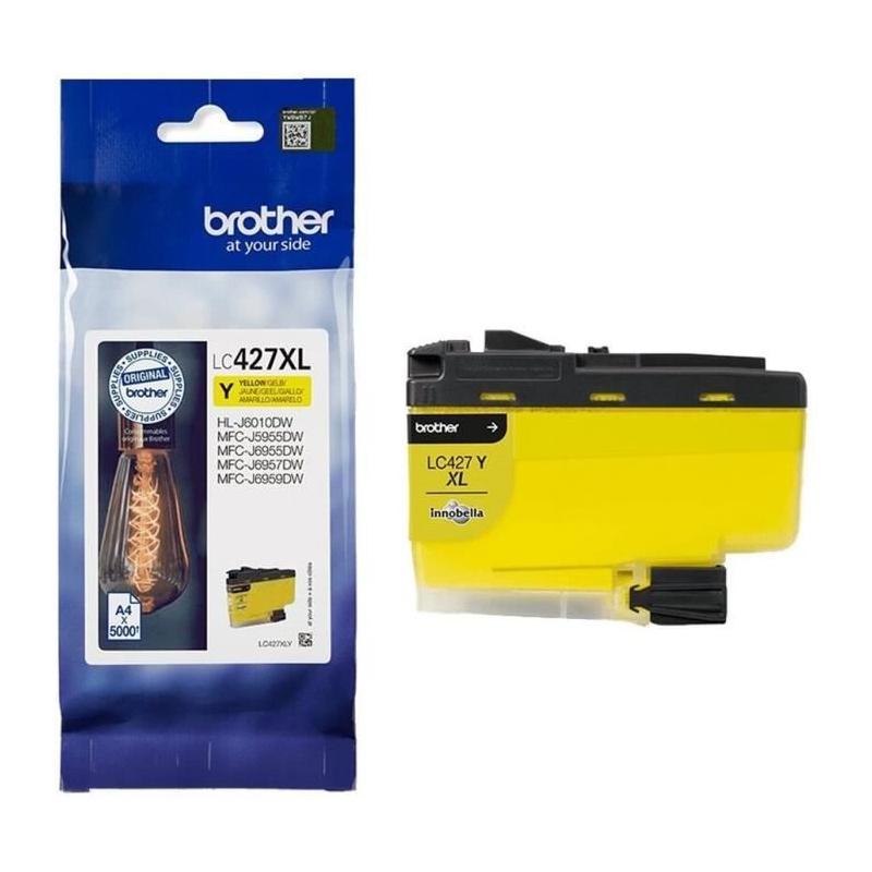 Cartouche d'encre LC427XLY - BROTHER Jaune - 5000 pages.
