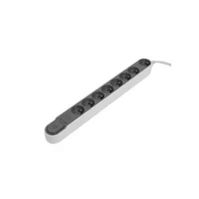 Bloc multiprise CHACON parafoudre 8 prises 16A - 1,5m gris