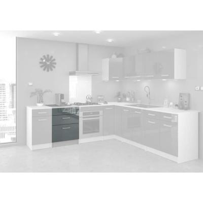 Meuble bas de cuisine 3 tiroirs 60cm blanc/gris - Plus responsable & Made in France