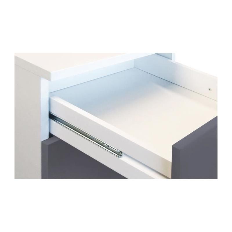Meuble bas de cuisine 3 tiroirs 60cm blanc/gris - Plus responsable & Made in France