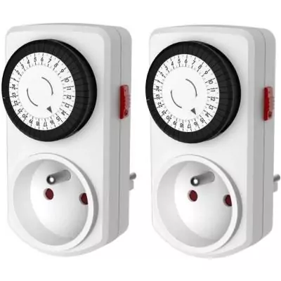 Lot de 2 Minis programmateurs mécaniques journaliers - GAO - 3680 W