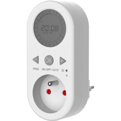 Programmateur digital avec horloge GAO - 1800 W - Ecran LCD - Blanc