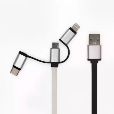 Enrouleur de câble USB GAO 3-en-1 - Charge Rapide, 2m