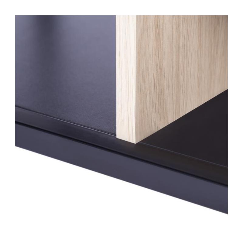 Meuble TV 1 porte - Design métal et bois - L 140 x P 40 x H 50 cm