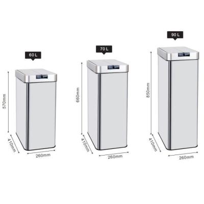Poubelle automatique SILVERLAKE - 70L - Inox avec cerclage