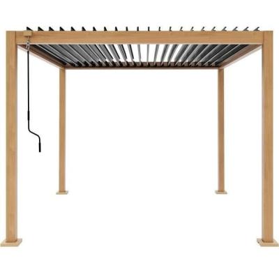 Pergola bioclimatique GAYA - Aluminium et acier - Aspect Bois