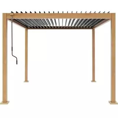 Pergola bioclimatique GAYA - Aluminium et acier - Aspect Bois